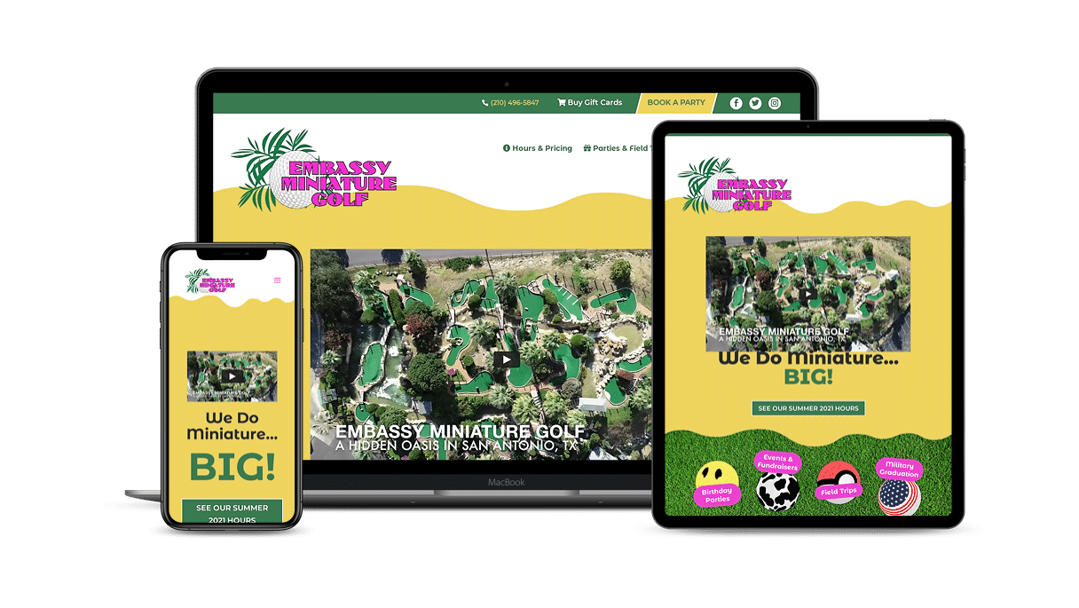 miniature golf website design