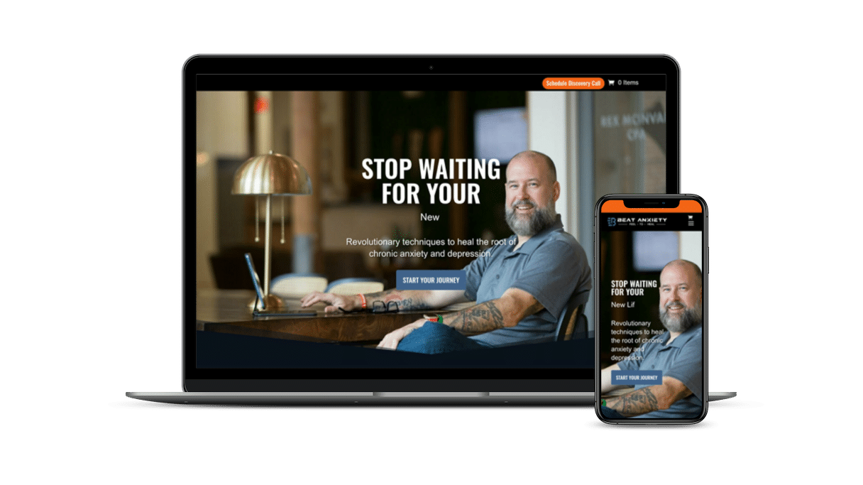 Beat Anxiety Home Page website Design