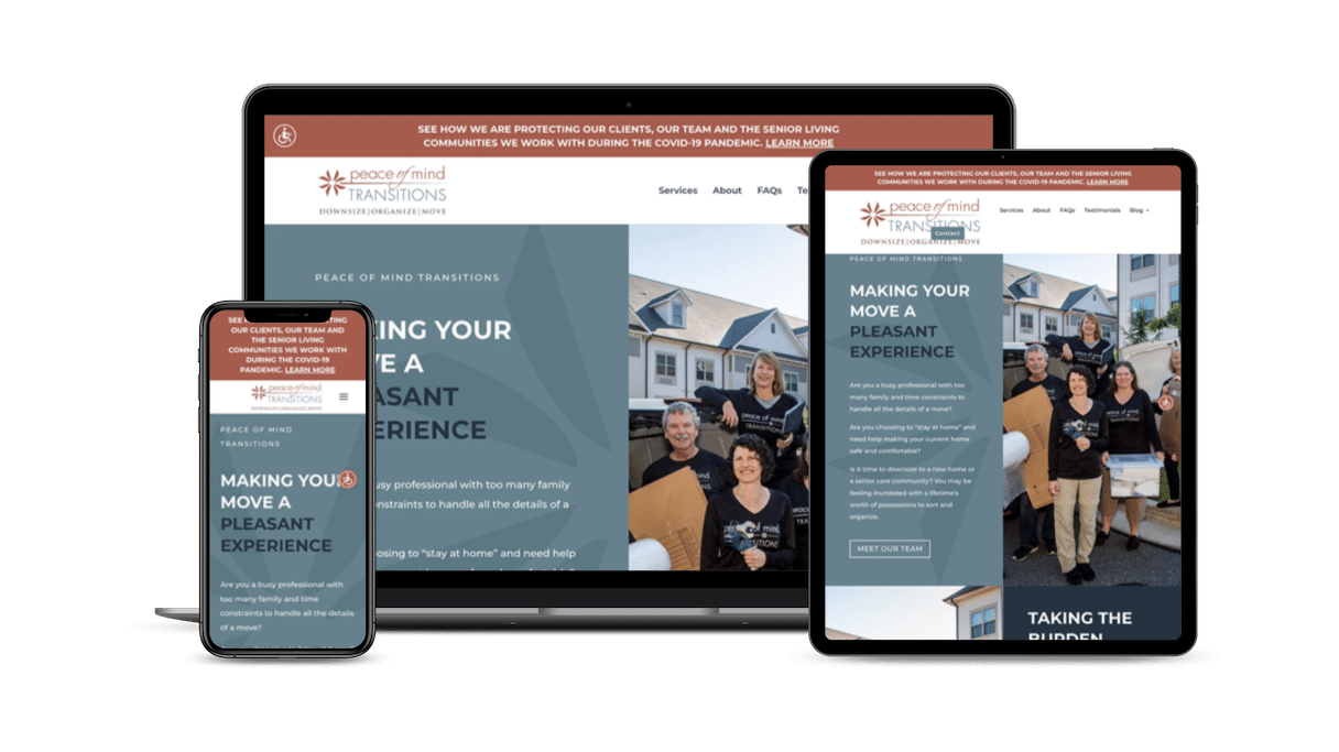 Peace of Mind Transitions Website Design